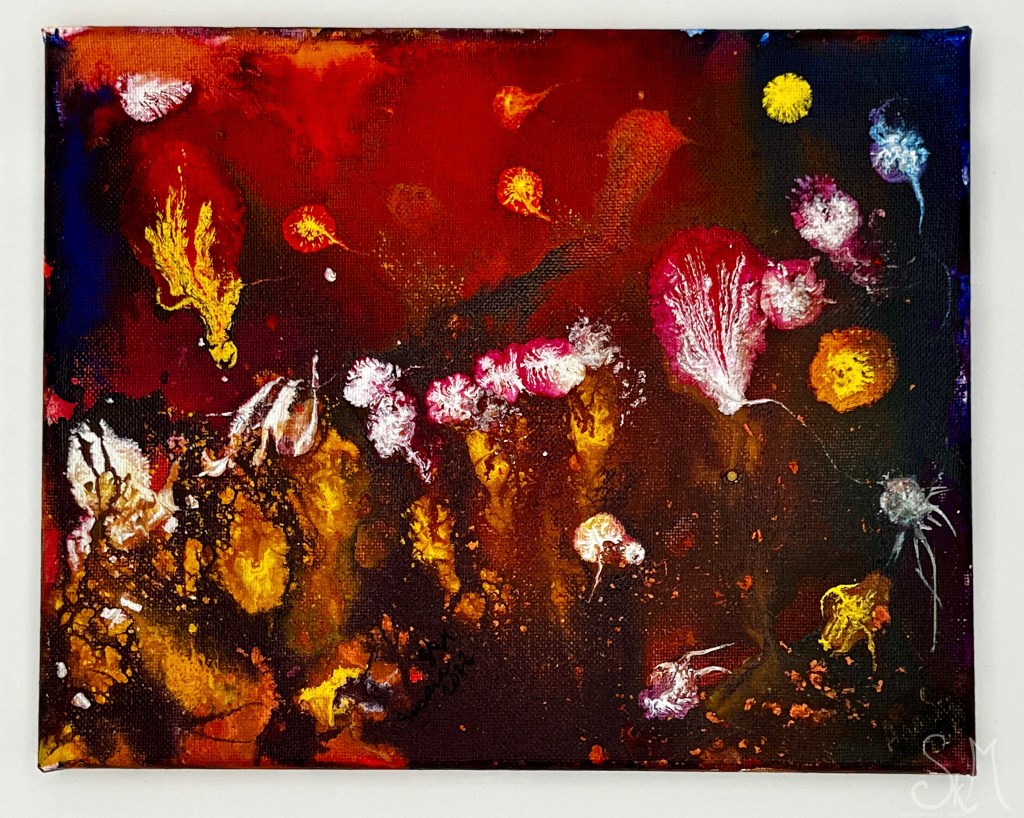 Jupiter - Acrylics on 8x10" back-stapled canvas with ¾" side.